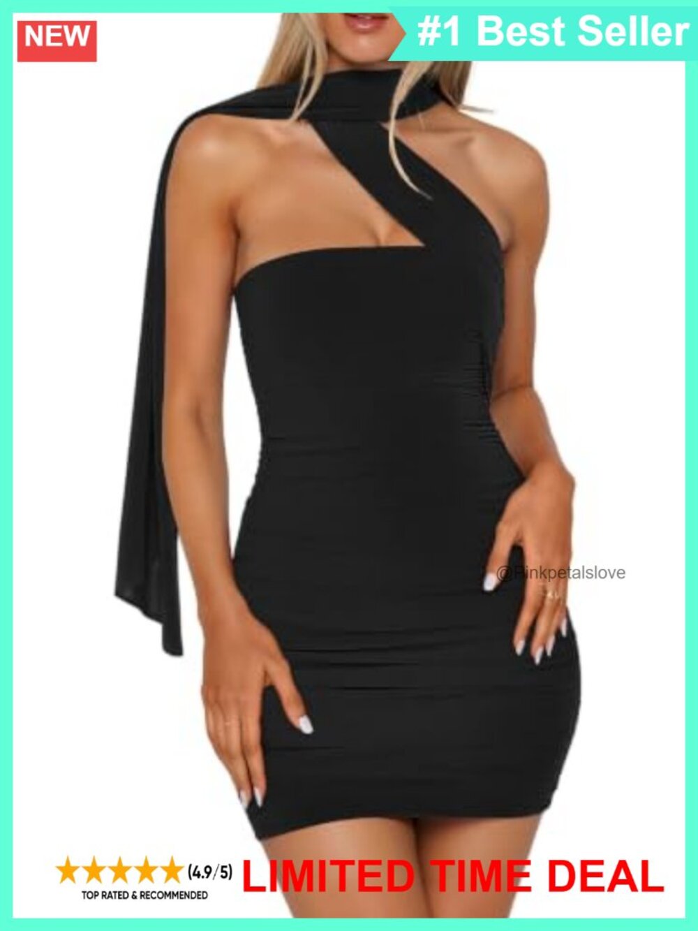 Women's Tube Dress with Scarf Ruched Bodycon Mini Club Night Out Party Dress